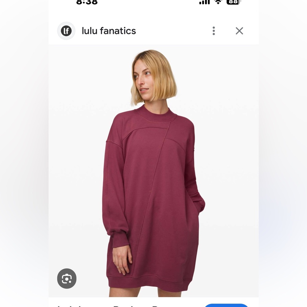 Lululemon Broken Beats Sweatshirt Dress. Size M.